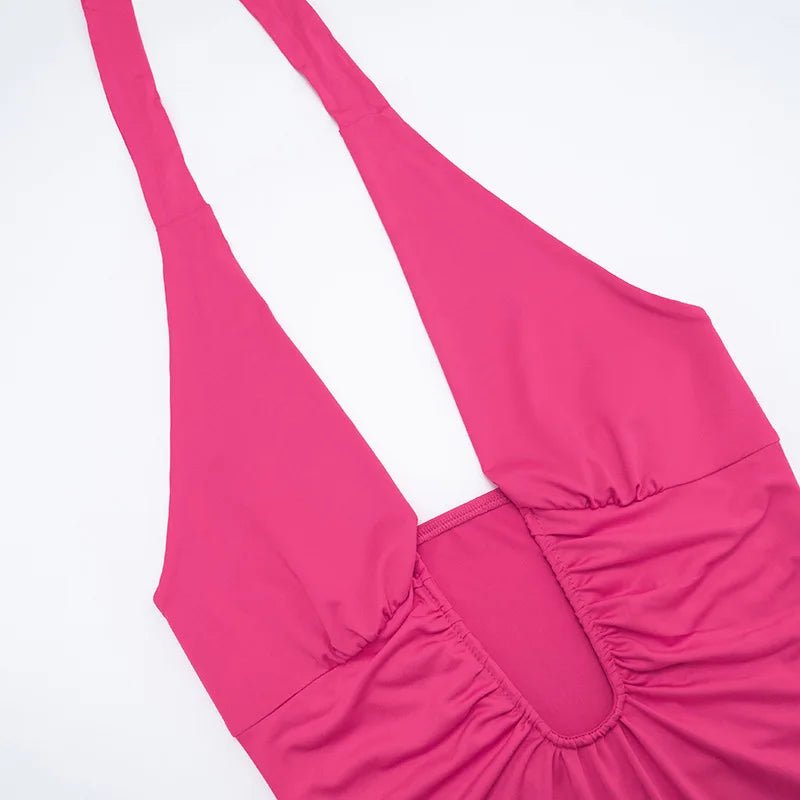 SOERA Elena Ruched Halter Mini Dress - Dress - Pink S