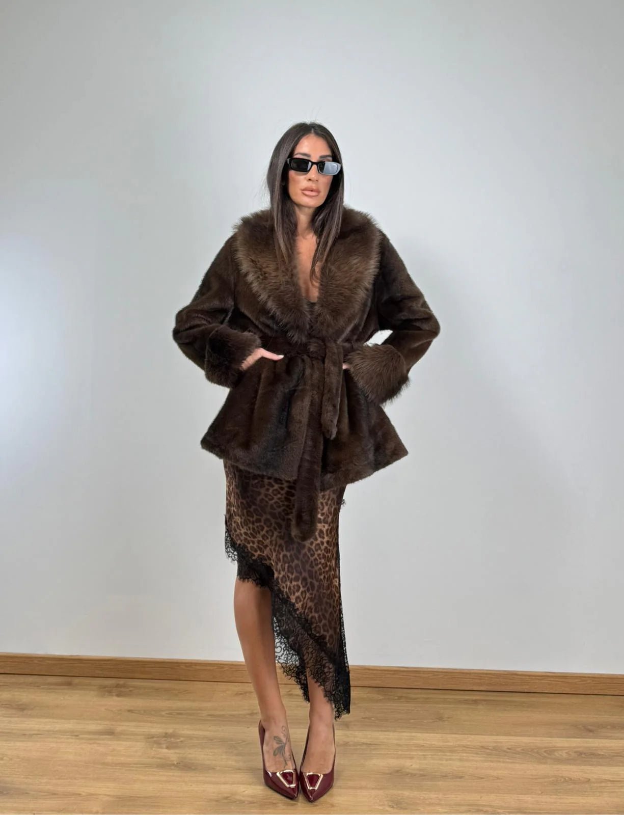 SOERA Louise Faux Fur Coat - Coats & Jackets - M Coffee