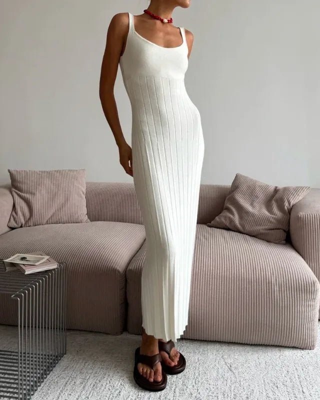 SOERA Beatrice Knitted Suspender Dress - Dress - White S