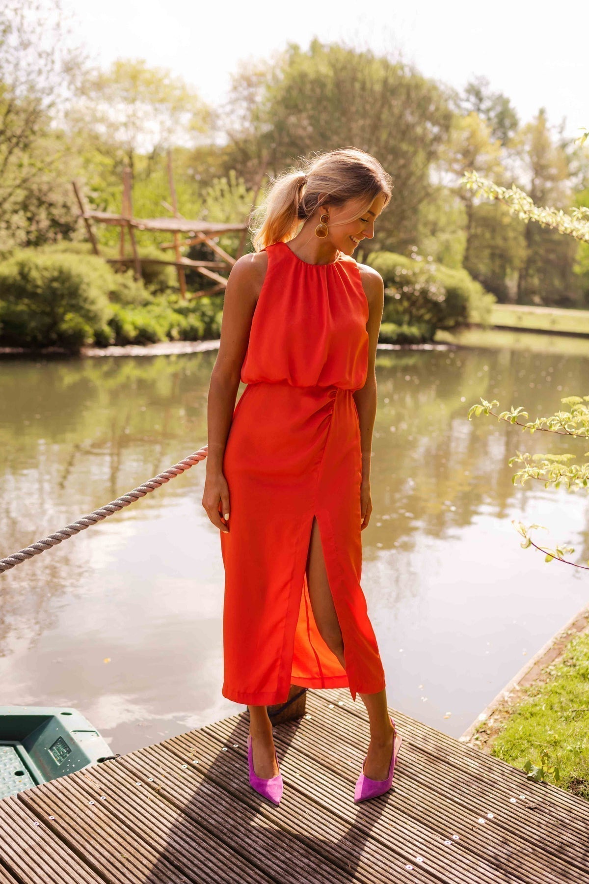 SOERA Beatrice Sleeveless Midi Dress - Dress - Red S