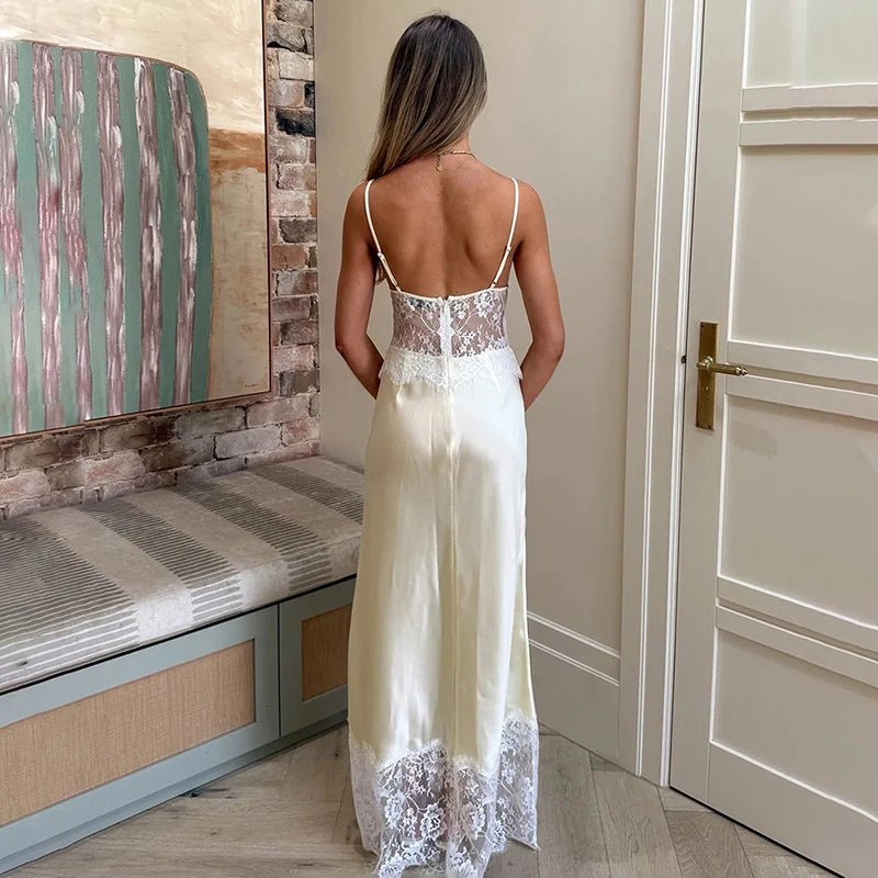 SOERA Bianca Lace V - Neck Maxi Dress - Dress - Beige S