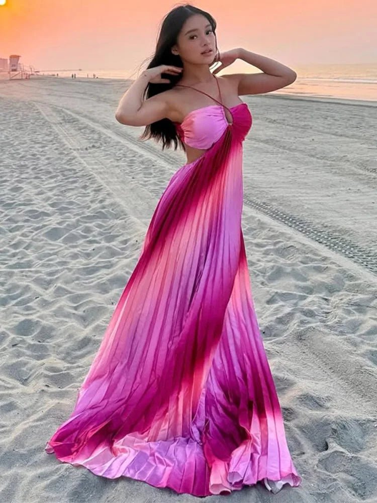 SOERA Bianca Ombre Pleated Structured Maxi Dress - Dress - SOERA-919235-DEF-OS-18567 XL