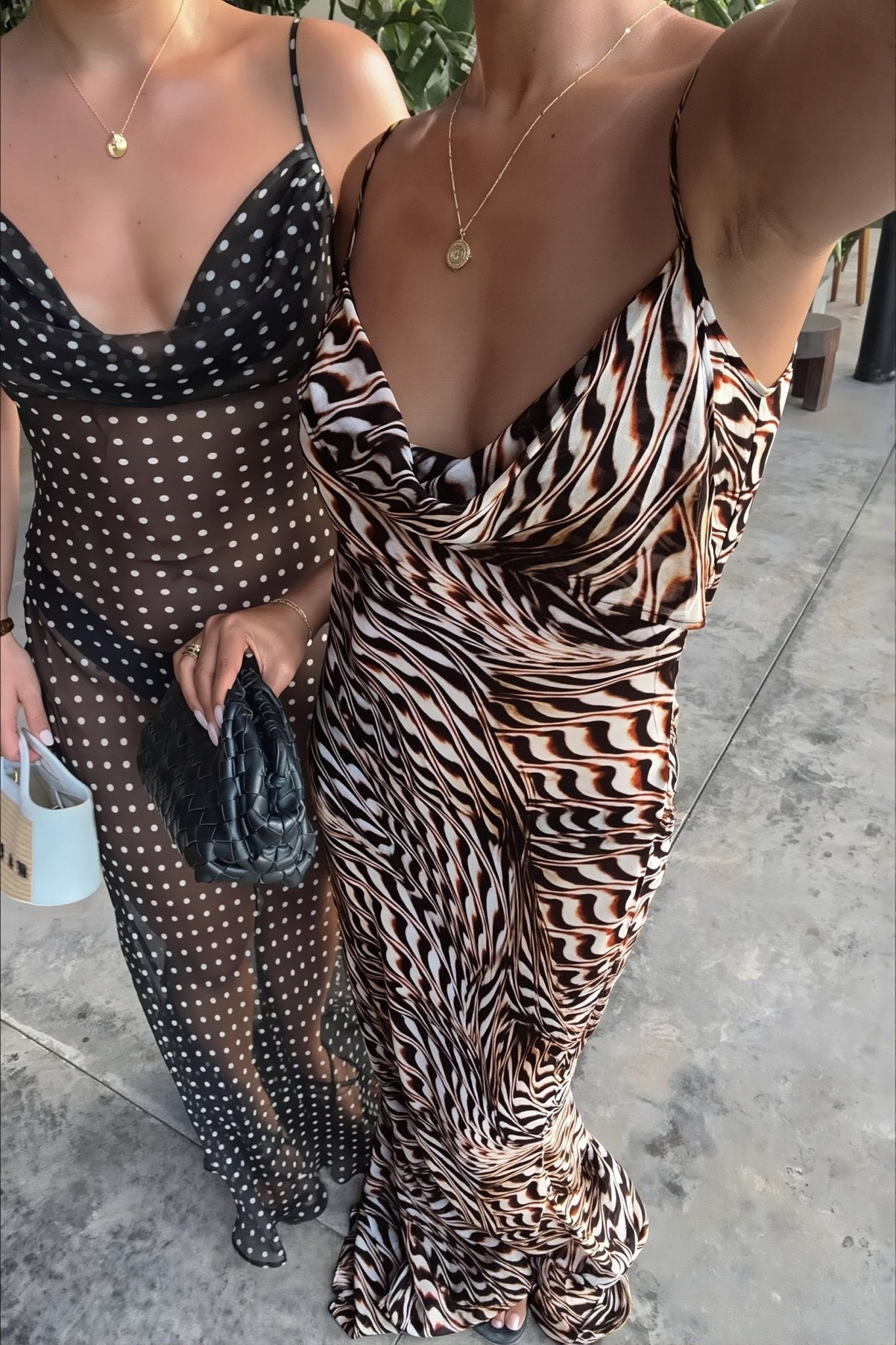 SOERA Reina Cowl Neck Slip Maxi Dress - Dress - SOERA-850179-TAN-L-27427 Brown L
