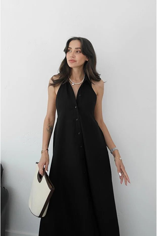 SOERA Kaya Halter Neck Elegant Maxi Dress - Dresses - Black XS