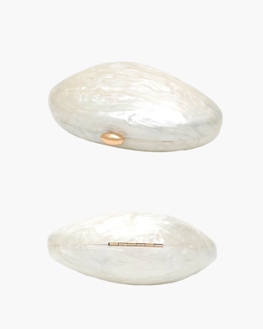 SOERA Bianca Shell - Shaped Acrylic Evening Clutch - Handbags - Pearl