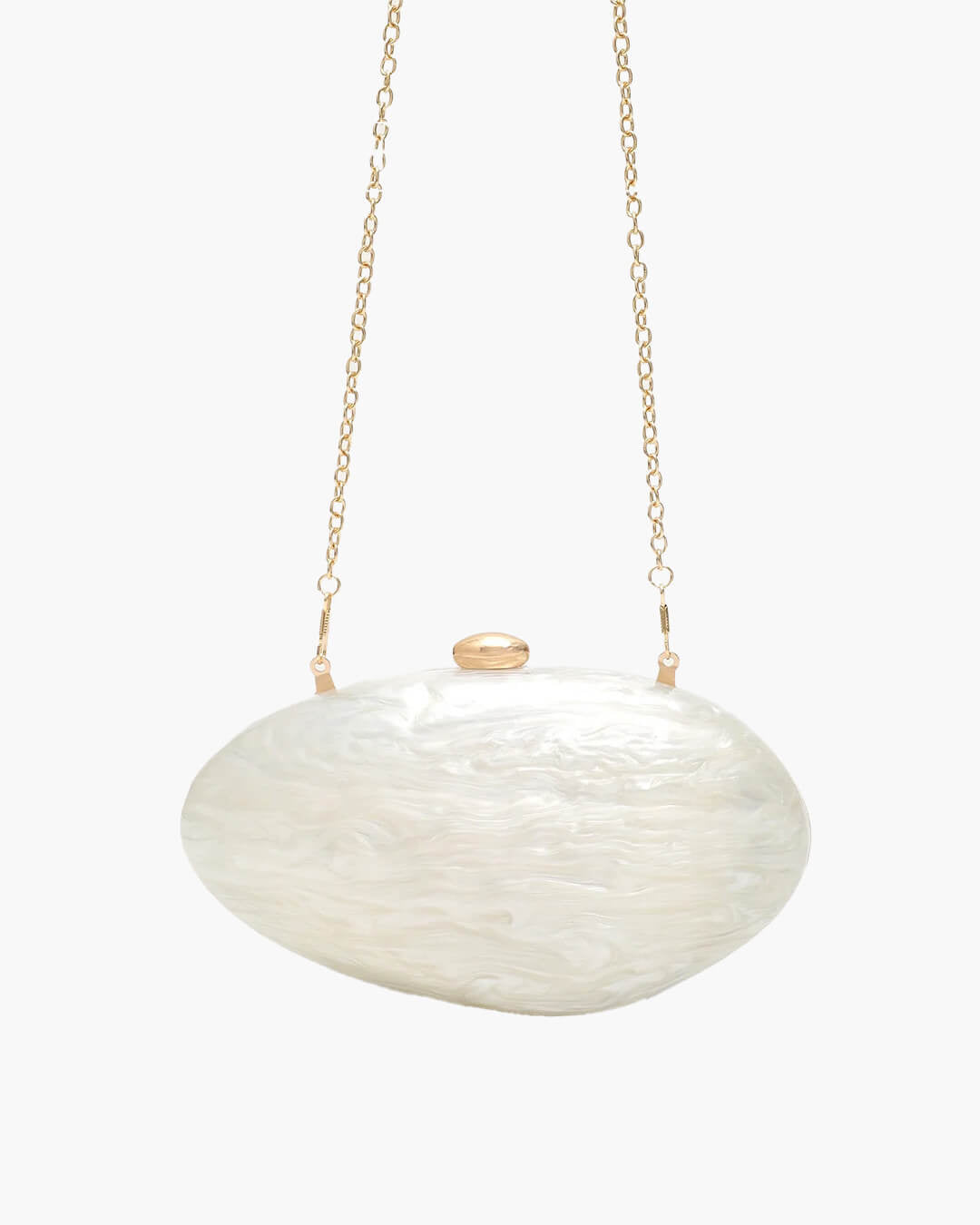 SOERA Bianca Shell - Shaped Acrylic Evening Clutch - Handbags - Pearl