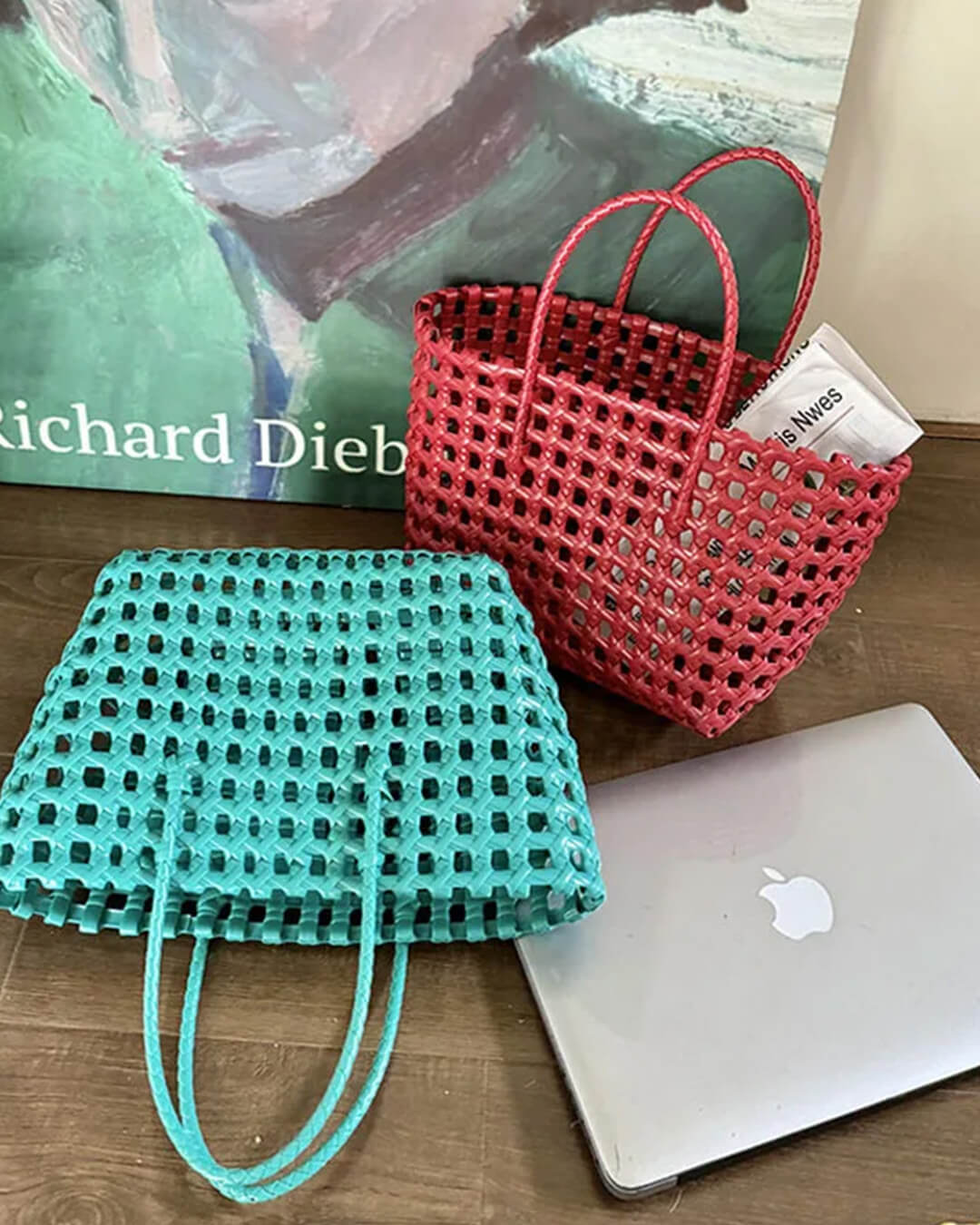 SOERA Cresta Open-Weave Tote Bag - Handbags - Light Yellow