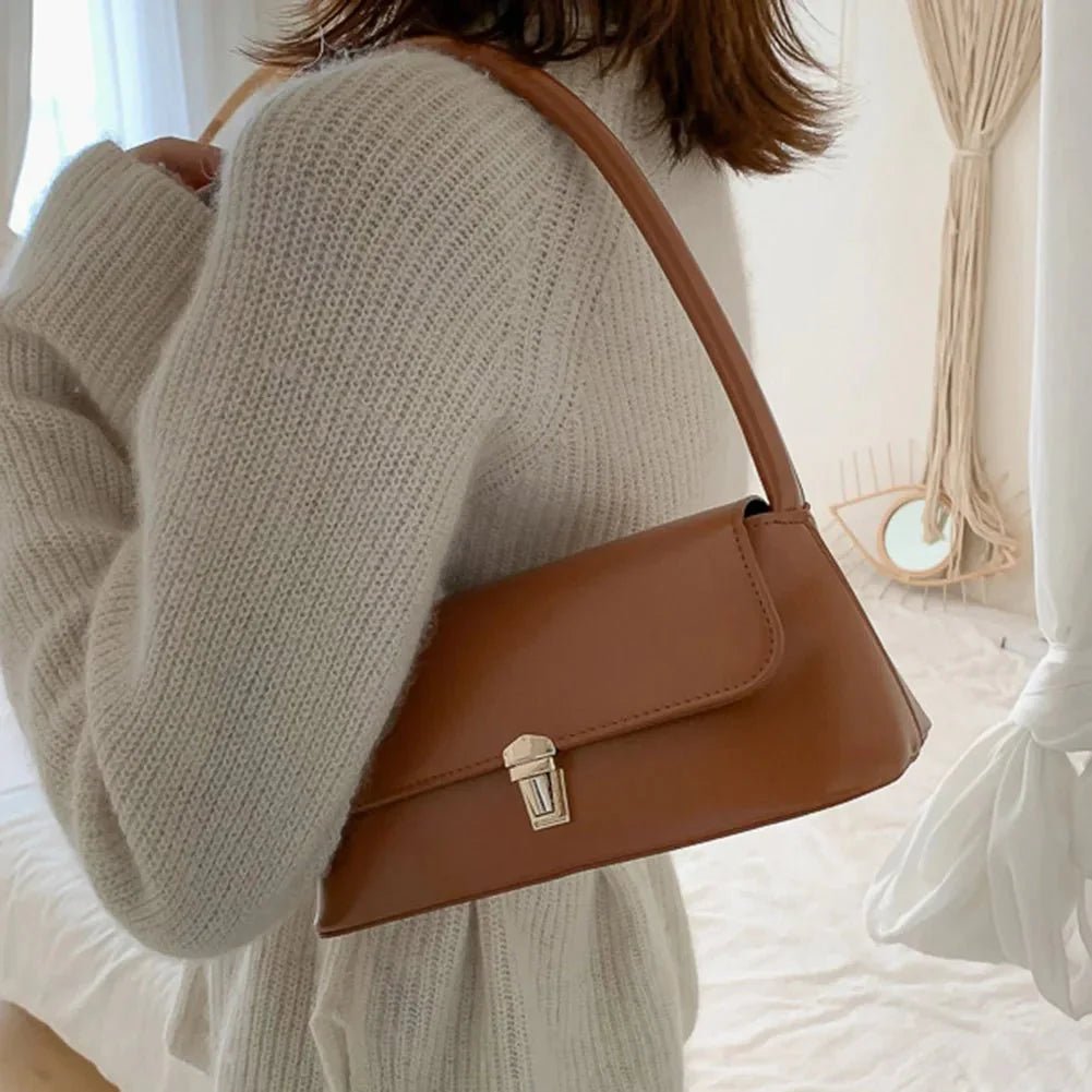 SOERA Tracy Leather Shoulder Bag - Handbags - 3256806228223707-;ES1754570365850452384 Brown