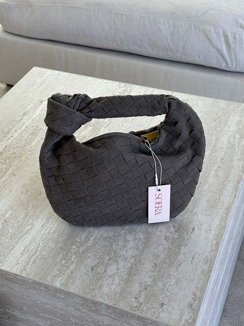 SOERA Woven Bag mini suede - Handbags - DBAD2-WK272006 Grey