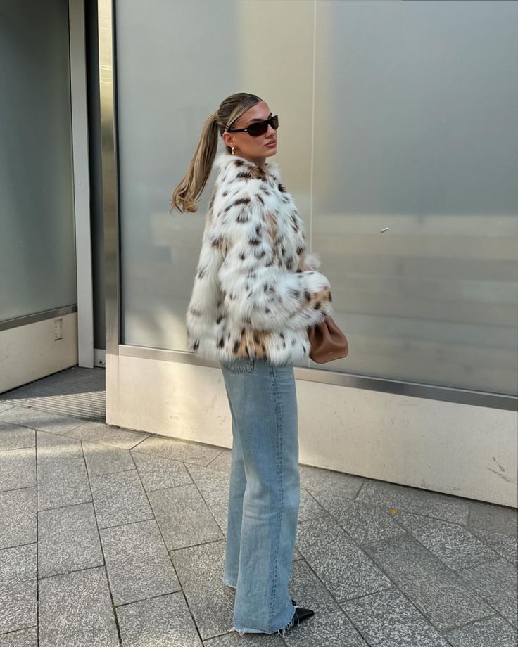 SOERA Celeste Leopard Faux Fur Coat - Jackets - um1764442362185470010 White Leopard XS