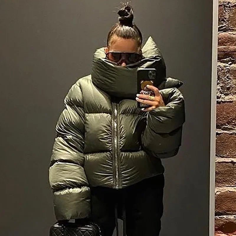 SOERA Donna Funnel Neck Puffer Jacket - Jackets - nq1762345864137797456 Army Green S