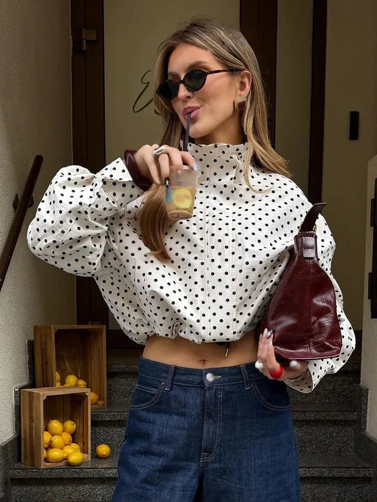 SOERA Hermine Polka Dot Jacket - Jackets - 1005009613676654-;Kf1773321573299472345 White XS