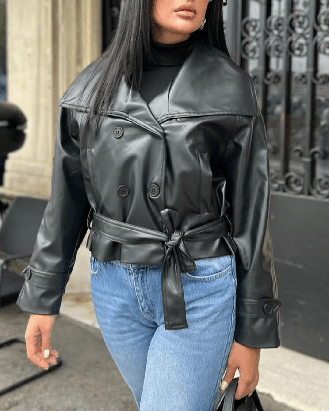 SOERA Nina Leather Jacket - Jackets - Black XS