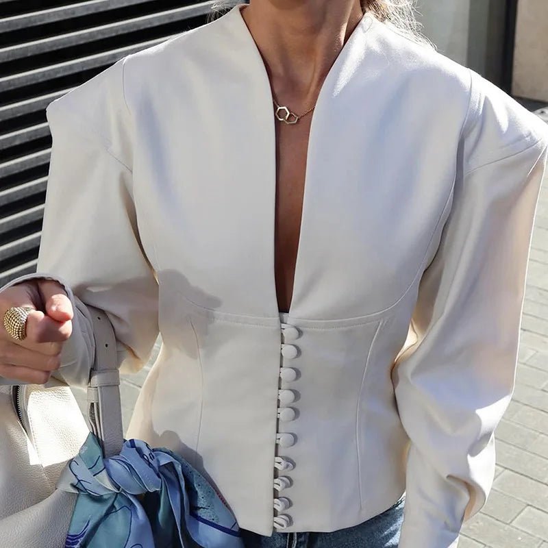 SOERA Bethany Cinched Waist Blazer Set - Matching Sets - 1005009569649857-;Si1768904312659204045 White S