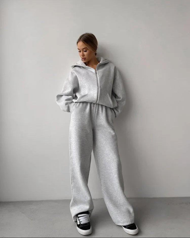 SOERA Cecilia Oversized Hoodie Track 2 Piece Set - Matching Sets - Black S