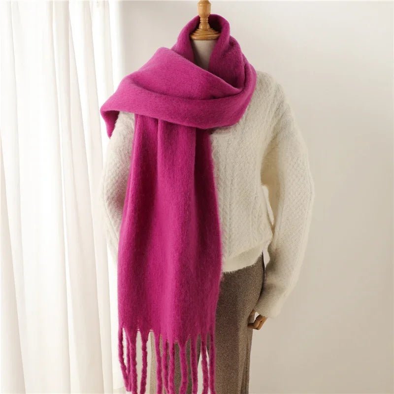 SOERA Tanya Tasseled Winter Scarf - Scarf - 1005009466241802-;LY1764703454508751606 Black
