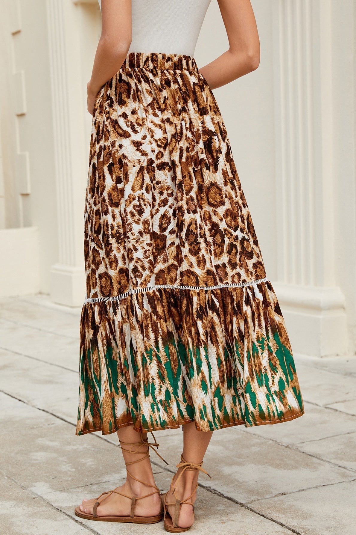 SOERA Celeste Boho Ruffle Floral Maxi Skirt - Skirt - XL