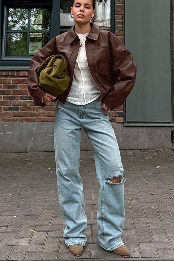 Azara Vintage fuskeskinnjakke
