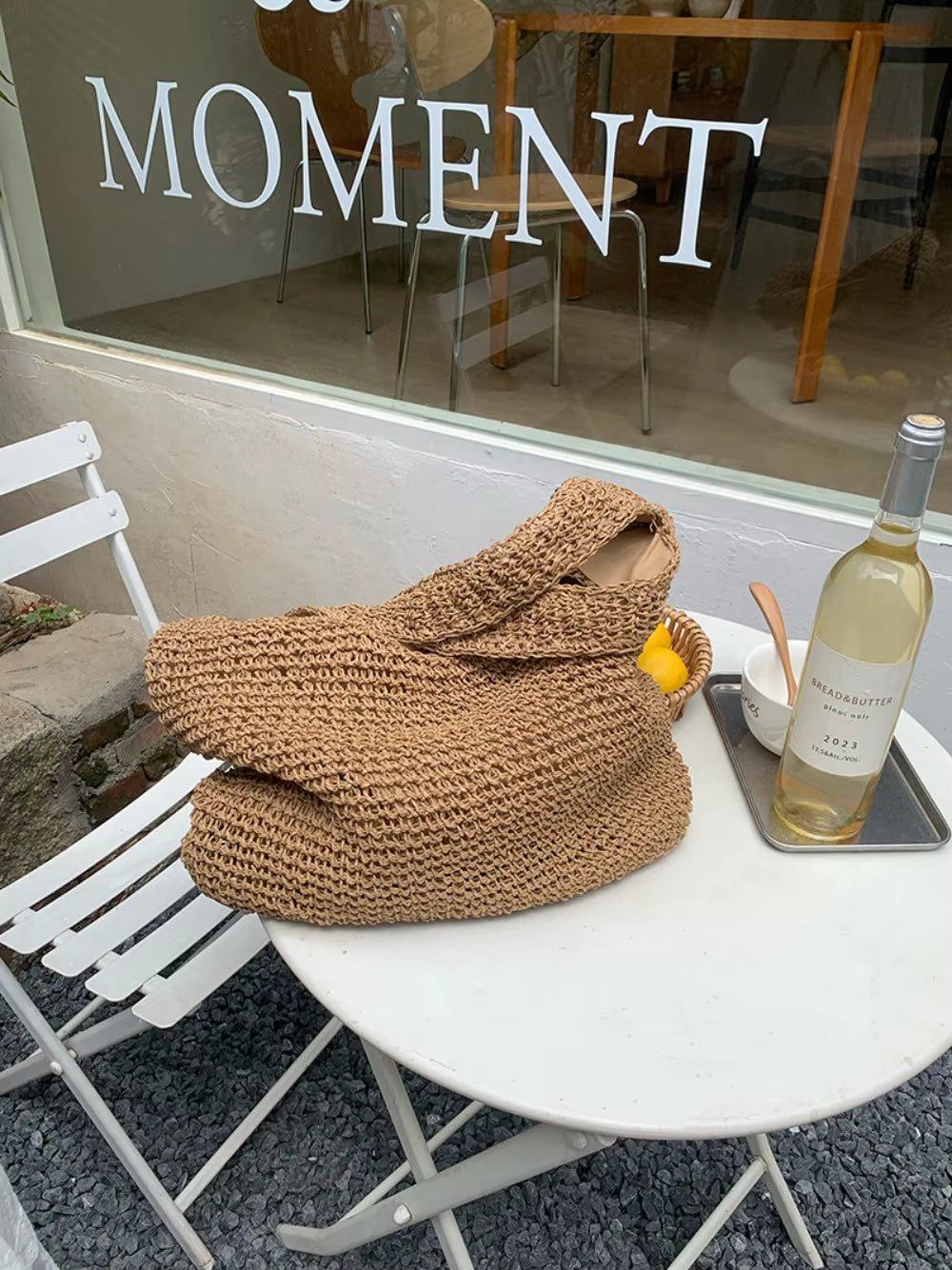 SOERA Beatrice Woven Rattan Tote Bag - Bag -  Brown