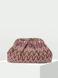 Bianca jacquard plissert clutch