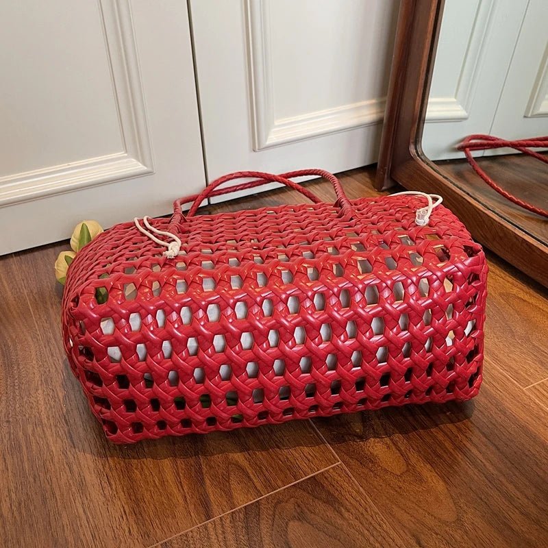 SOERA Claudia Hollowed Shoulder Tote - Bag -  Claret