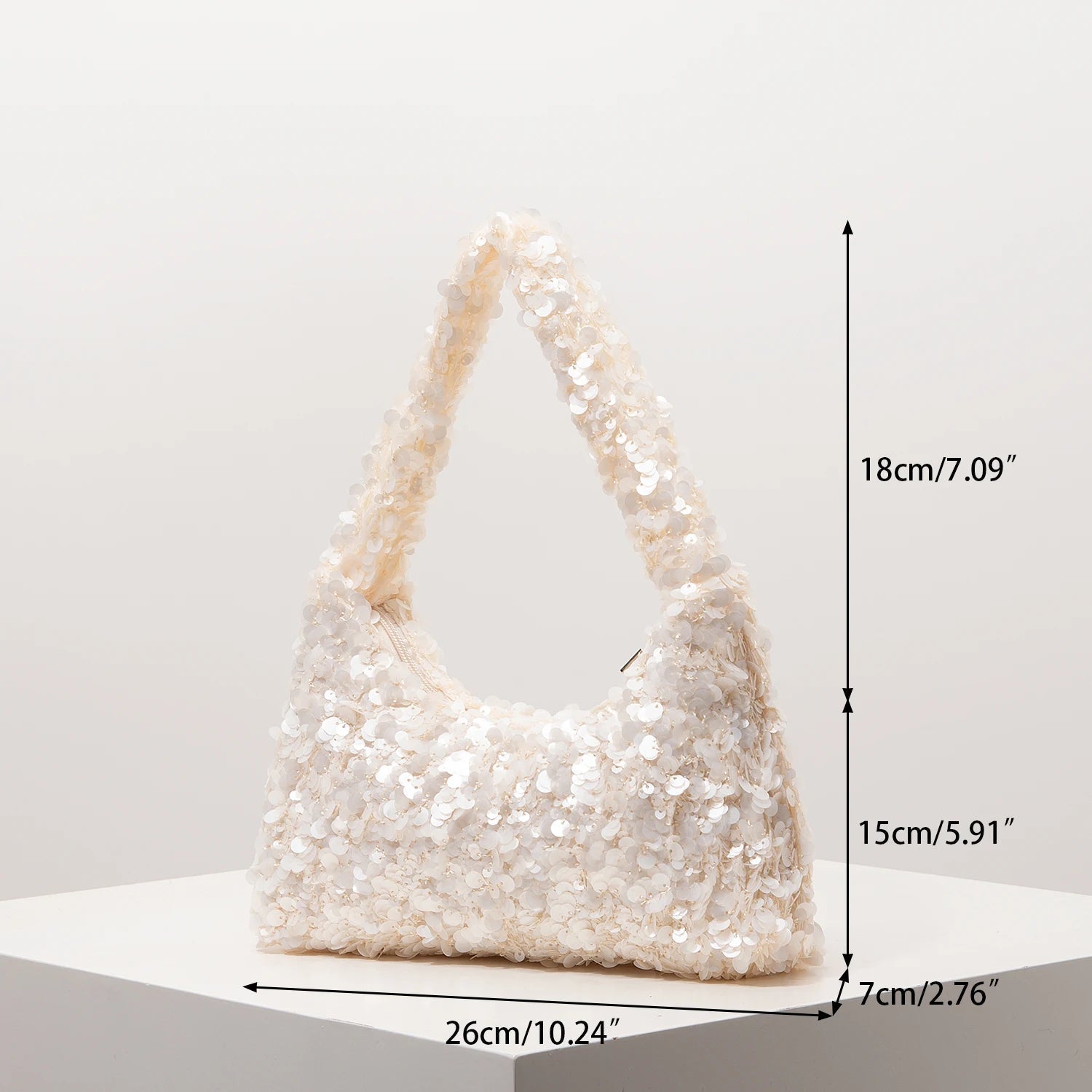 SOERA Sophia Sequin Evening Shoulder Bag - Bag -  Beige