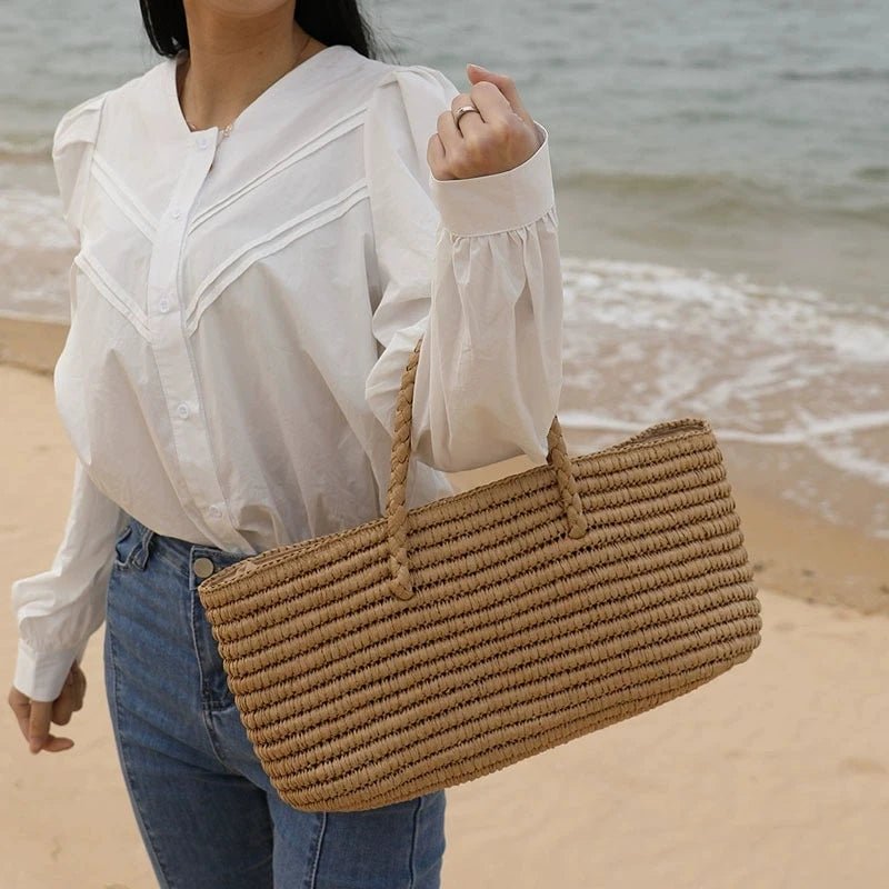 SOERA Olivia Hand-Woven Straw Tote Bag - Bag - SOERA-569603-KHA-OS-90915 Brown