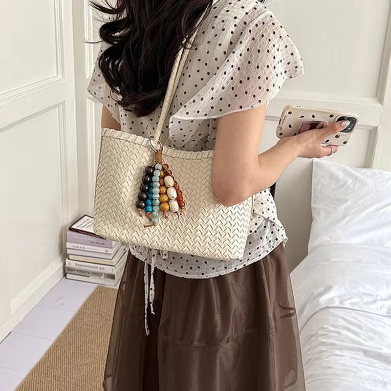 SOERA Emma Straw Woven Tote Bag - Bag -  Yellow