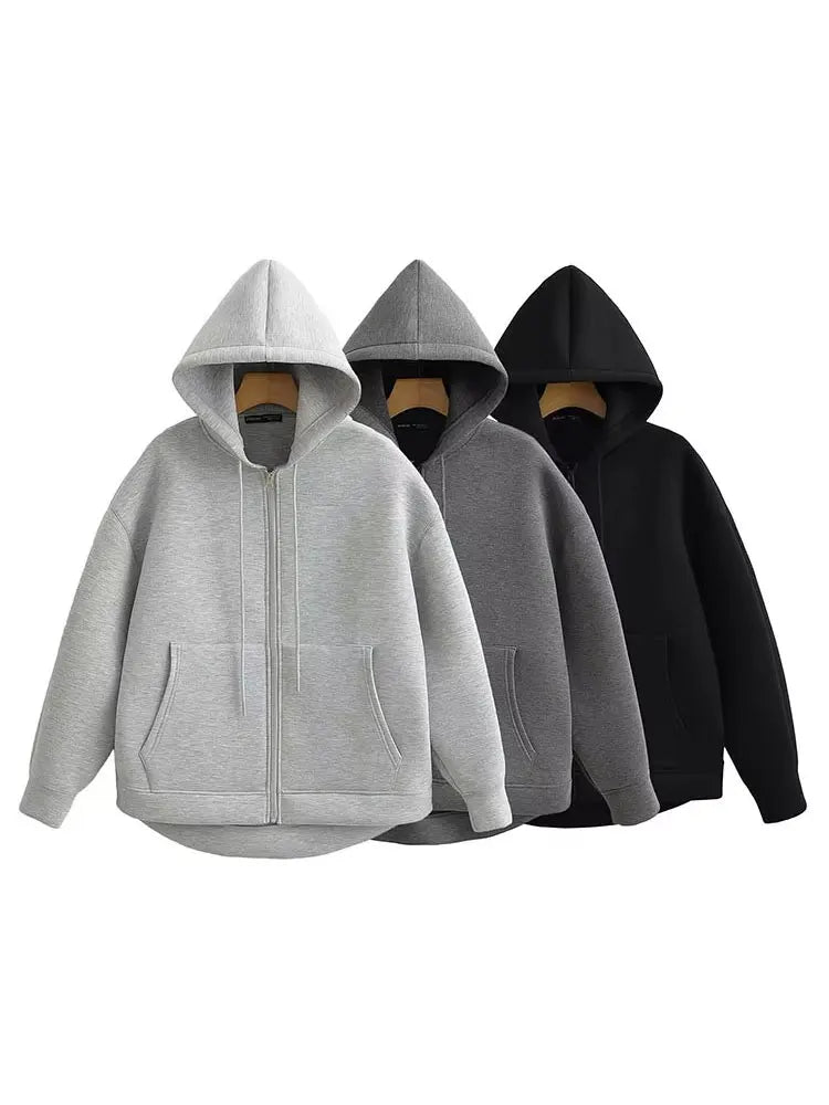 SOERA Eveline Zip - Up Hoodie - Cardigans - 3256807786338972-;nY1765388021441569681 Black XS