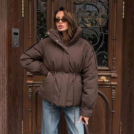 Mary oversized vattert jakke med snor i midjen