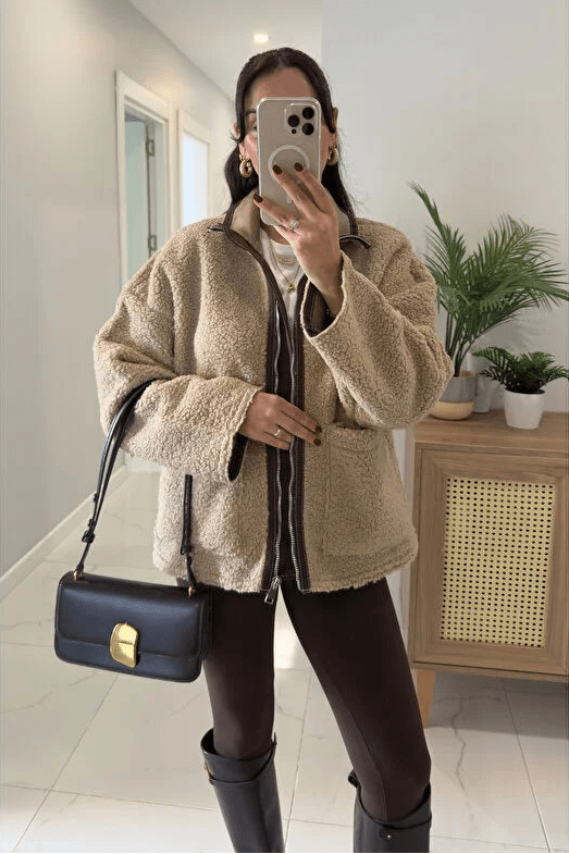 SOERA Carol Stand Collar Faux Fur Jacket - Coats & Jackets - 3256810101475923-;mX1763625122513496883 Dark Brown L