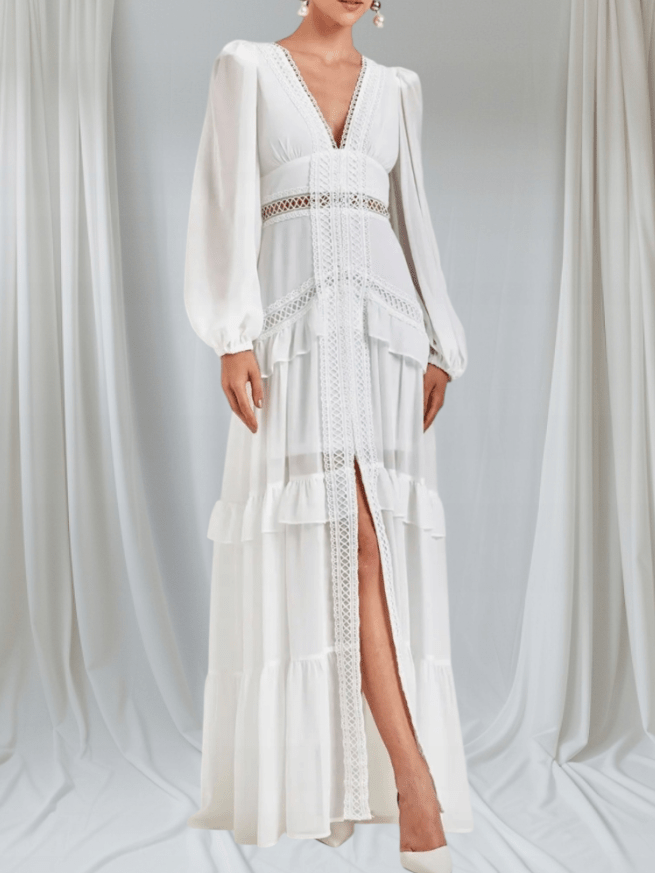 SOERA Aryna Chiffon Ruffle Maxi Dress - Dress -  M