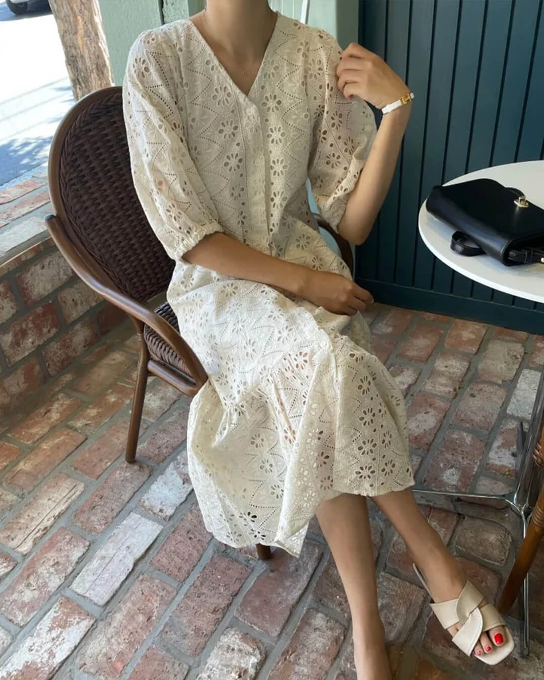 SOERA Beatrice V - Neck Embroidered Maxi Dress - Dress -  XS