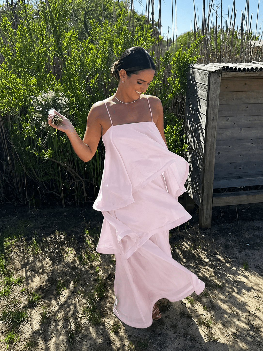 SOERA Iris Layered Ruffle Maxi Dress - Dress -  Pink M