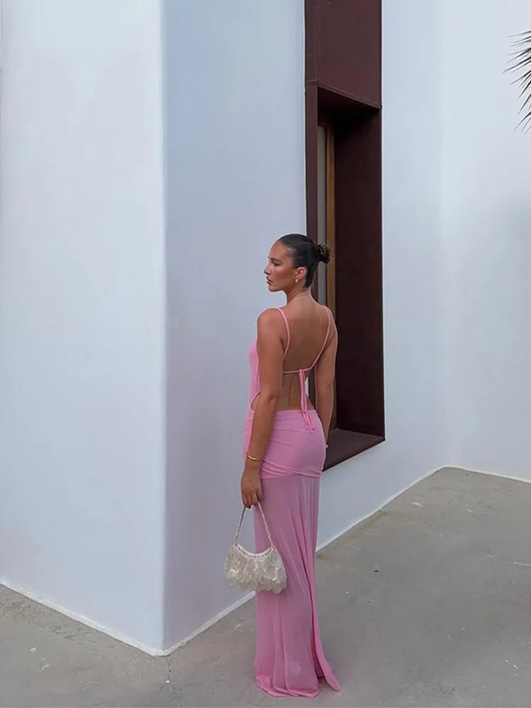 SOERA Jovana Twist Cut Out Maxi Dress - Dress -  Blue XS