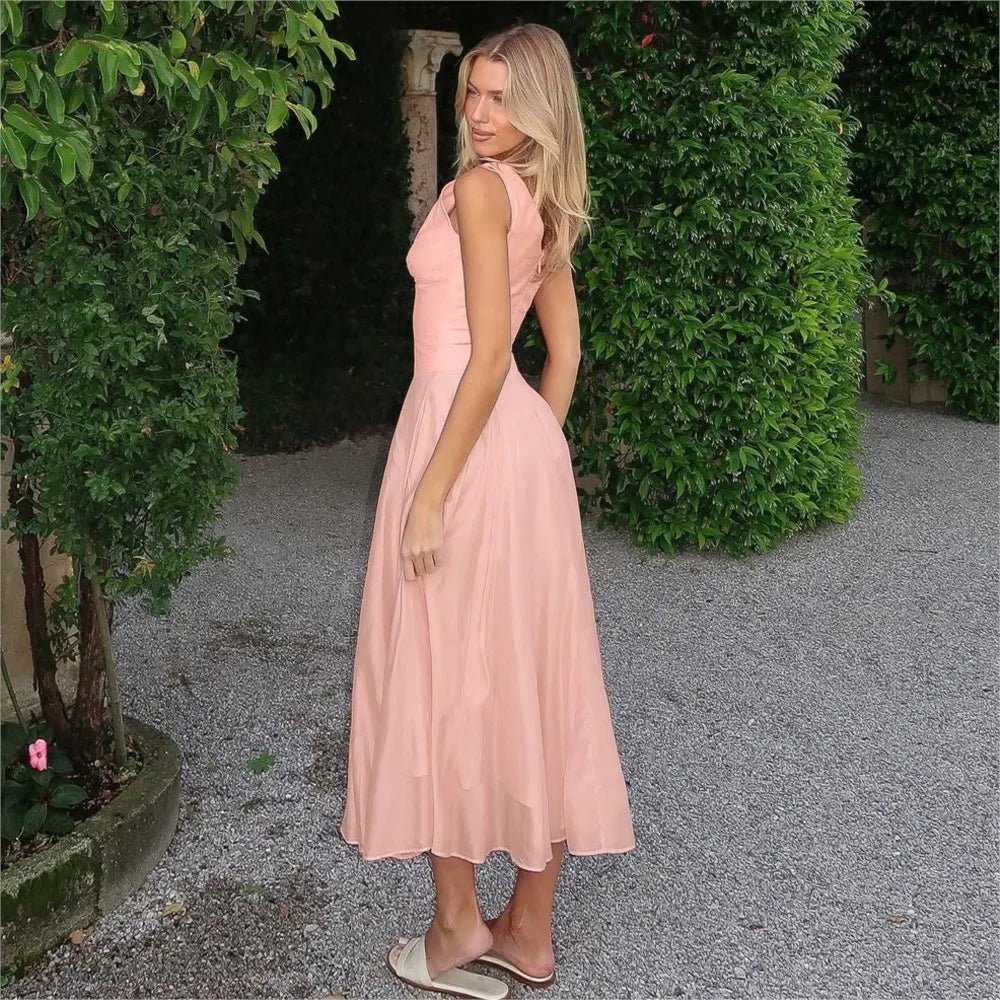 SOERA Sophia V-Neck Evening Dress - Dress -  Pink S