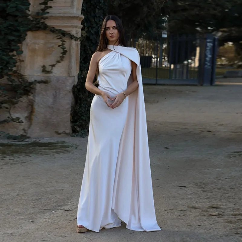 SOERA Yanna Halter Backless Satin Dress - Dress -  White M