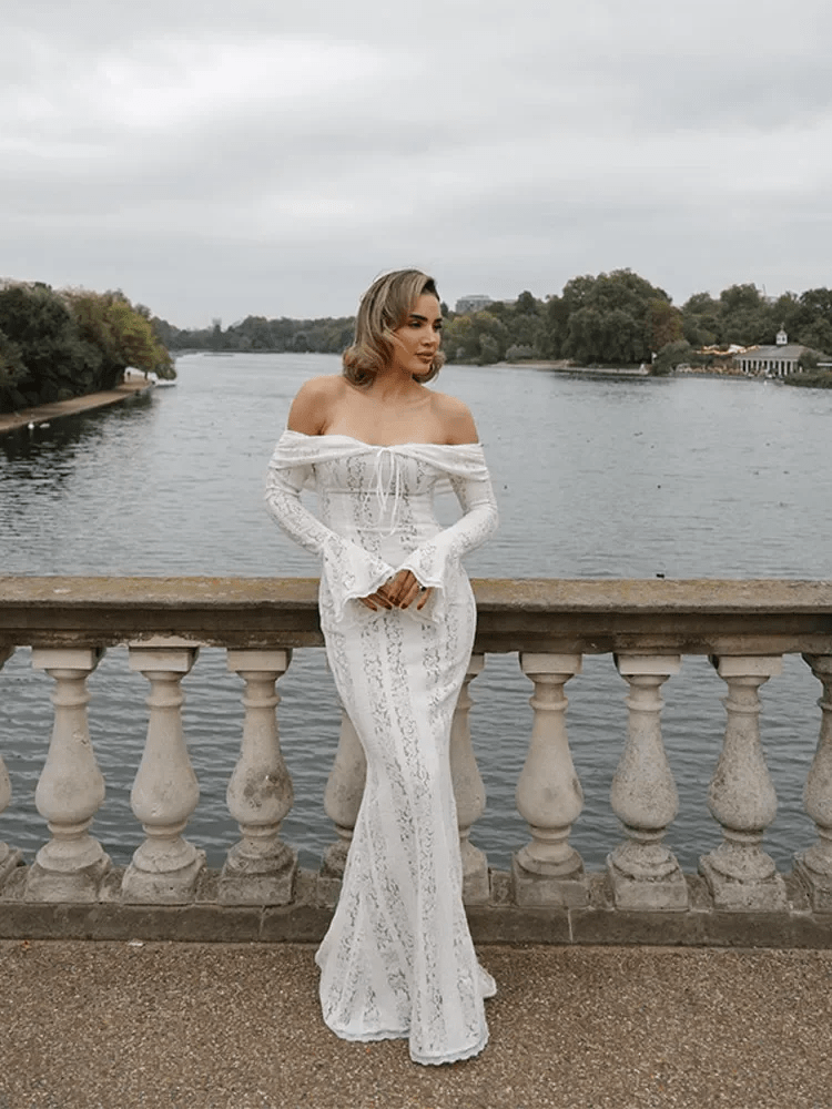 SOERA Abby Off Shoulder Lace Maxi Dress - Dresses - bq1770383550816329851 L