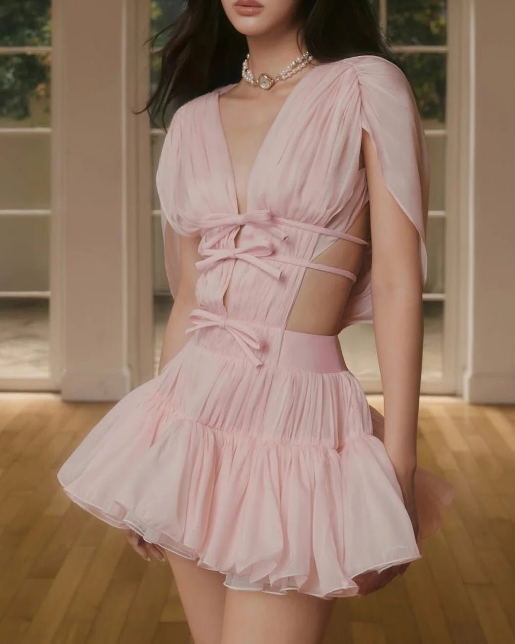 SOERA Bianca Ruffled V-Neck Cocktail Dress - Dresses -  XL