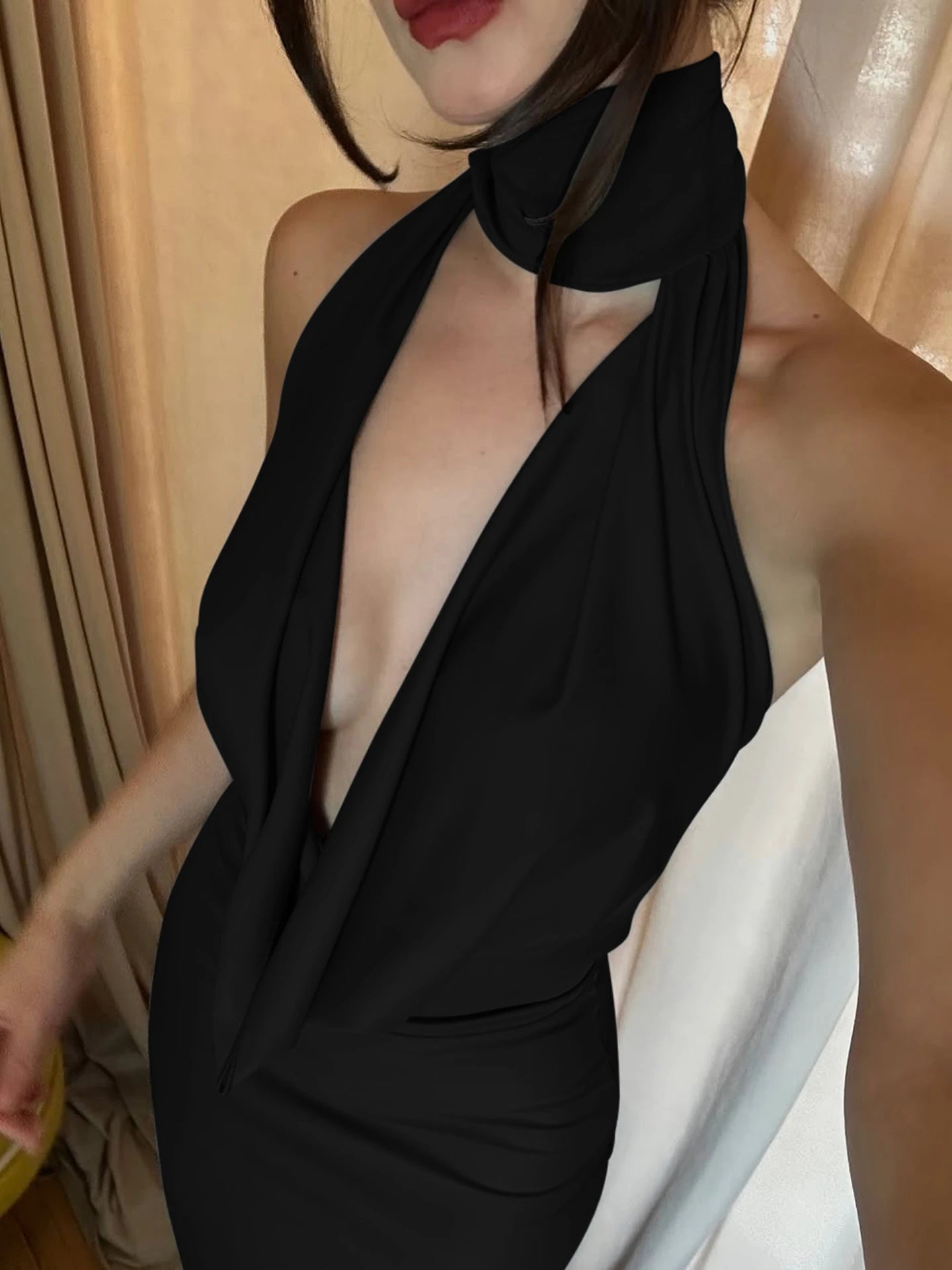 SOERA Bianca Sleeveless Backless Slit Maxi Dress - Dresses -  Brown XS