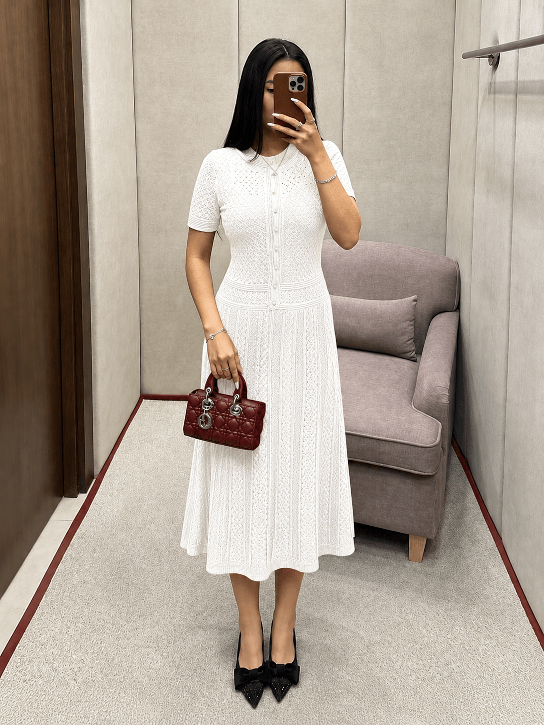 SOERA Celeste Half Button Knitted Midi Dress - Dresses - SOERA-375235-WHI-XS-52547 White XS
