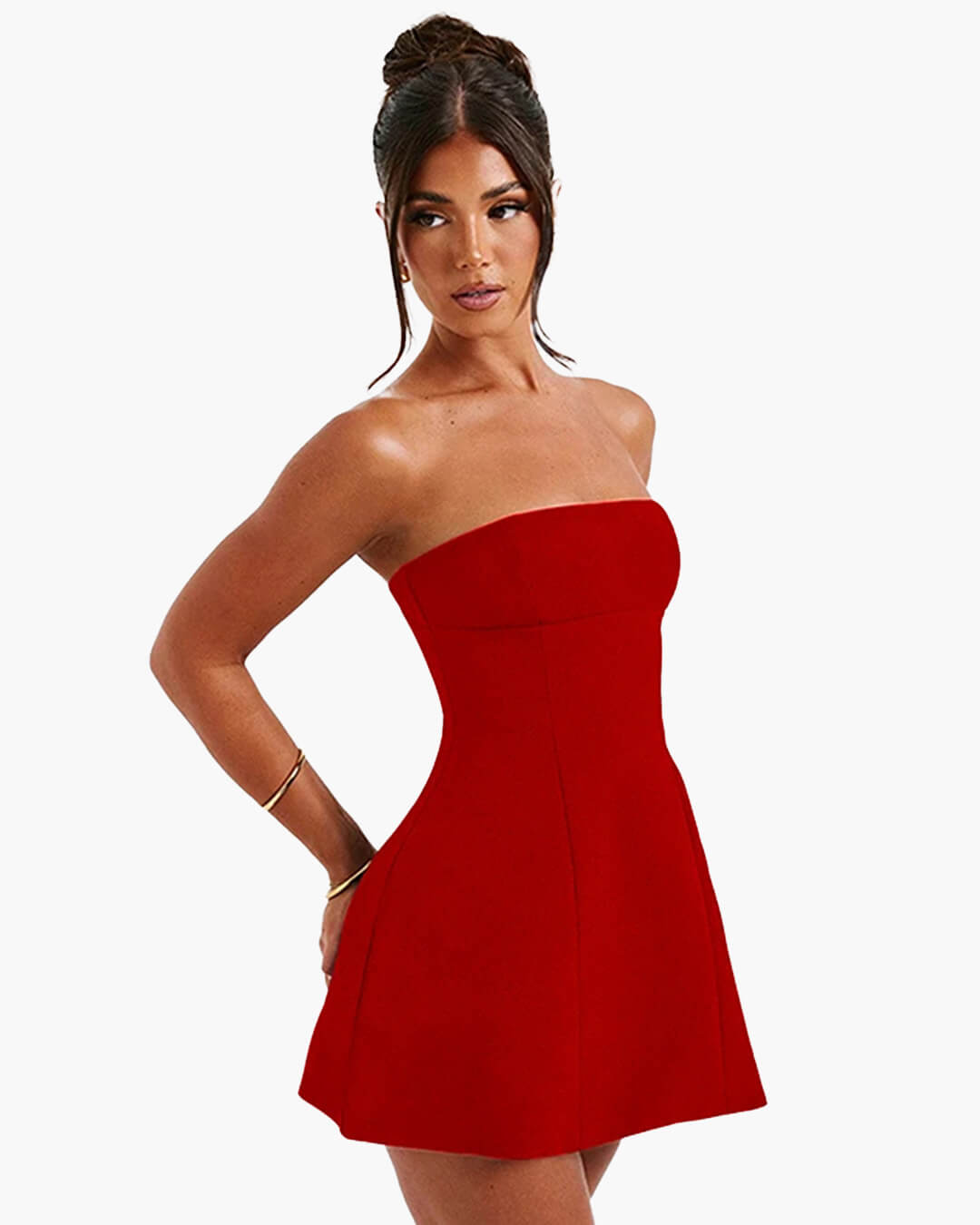 SOERA Colby Cinched Waist Strapless Mini Dress - Dresses - VJ1775807456245900100 Red M