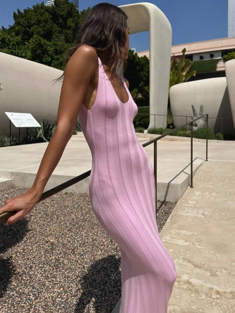 SOERA Frida Backless Maxi Dress - Dresses - 1005007958067706-;tL1770793333906277801 Pink M