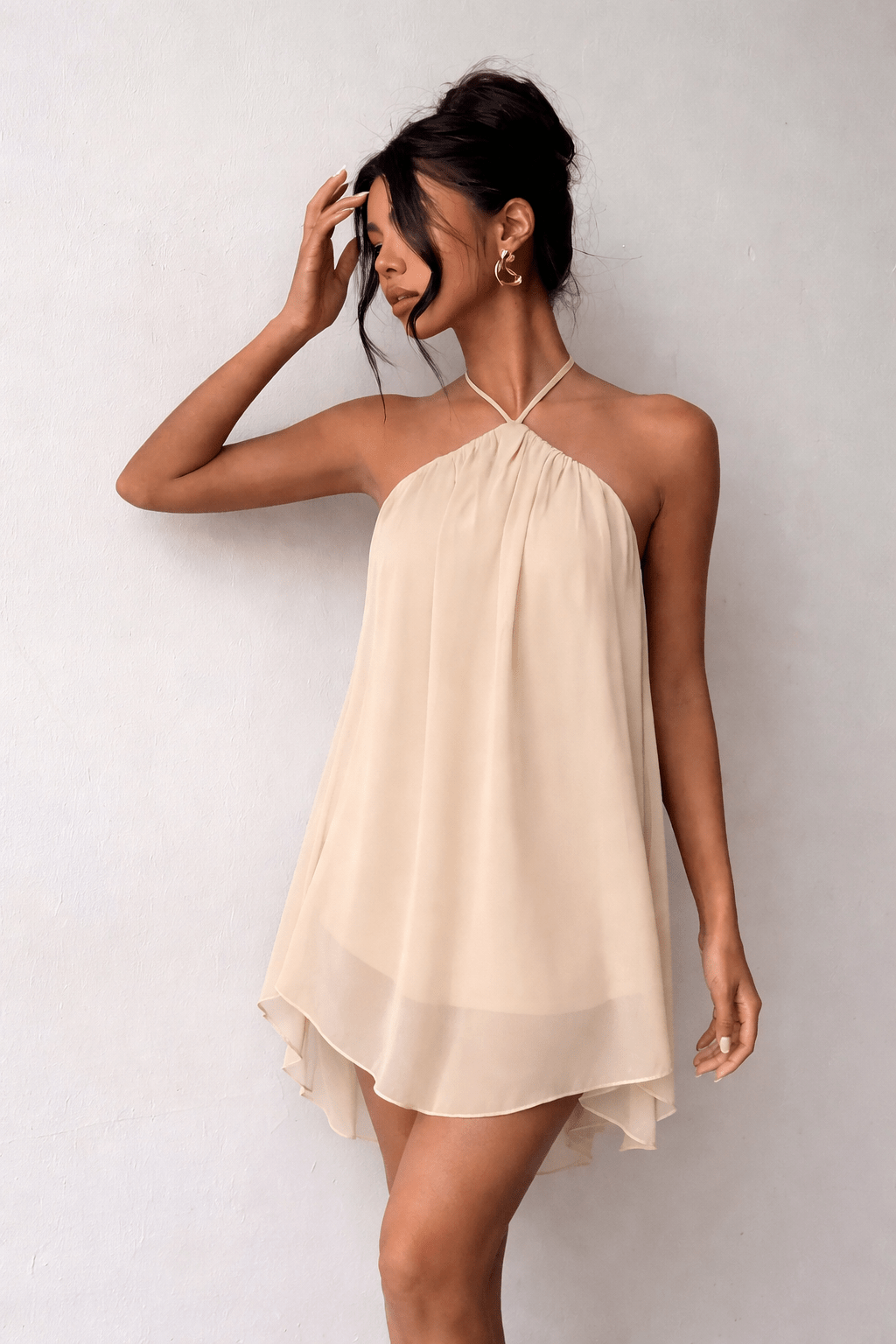SOERA Kassidy Halter Mini Dress - Dresses - 1005009667653314-;HG1771494649049461299 Light Beige M