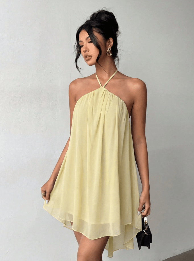 SOERA Kassidy Halter Mini Dress - Dresses - 1005009667653314-;Pr1771494649049021414 Yellow M