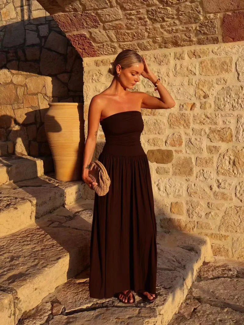 SOERA Lauren Strapless Ruched Maxi Dress - Dresses - 1005009916202896-;Fo1771839650704153528 S