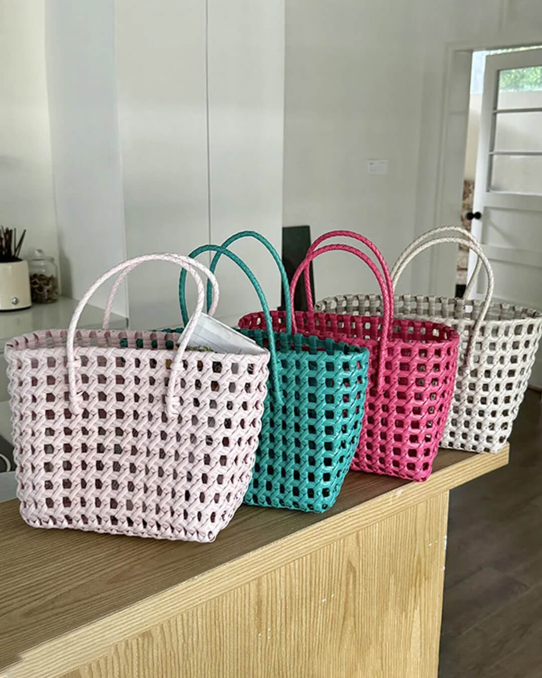 SOERA Cresta Open-Weave Tote Bag - Handbags -  Light Yellow