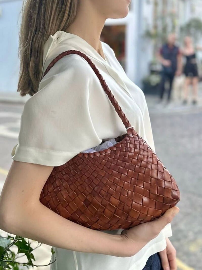 SOERA Marissa Vegan Leather Woven Bag Small - Handbags - Soera-Madeleine-Vegan-Leather-Woven-Bag-Small-Handbag/Black Black Regular