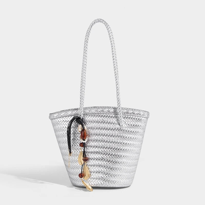 SOERA Meryl Woven Bucket Handbag with Pouch - Handbags - 1005009214177960-;OZ1775031590860362256 Coffee