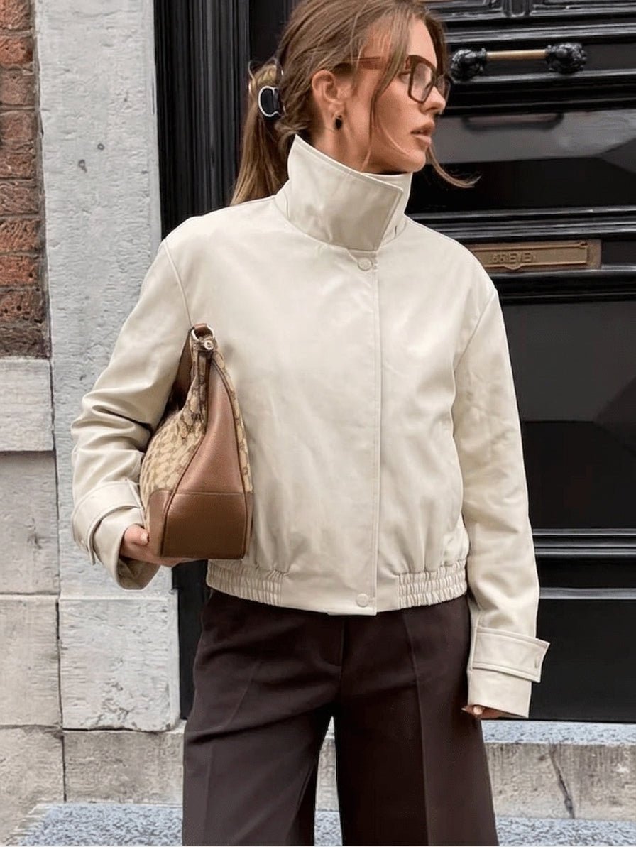 SOERA Carmen Cropped Bomber Jacket - Jacket - SOERA-542147-DEF-OS-94627 Creme S